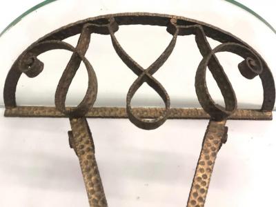 Pier Luigi Colli Italian Midcentury Gilt Wrought Iron Demilune Wall Console by Pier Luigi Colli