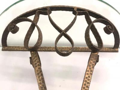 Pier Luigi Colli Italian Midcentury Gilt Wrought Iron Demilune Wall Console by Pierluigi Colli