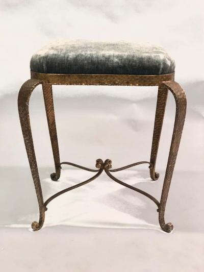 Pier Luigi Colli Italian Modern Neoclassical Gilt Iron Stools Benches by Pier Luigi Colli Pair