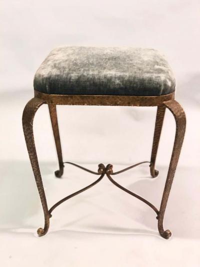 Pier Luigi Colli Italian Modern Neoclassical Gilt Iron Stools Benches by Pier Luigi Colli Pair
