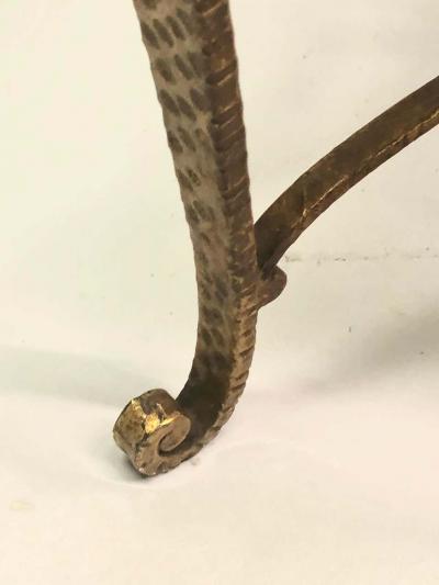 Pier Luigi Colli Italian Modern Neoclassical Gilt Iron Stools Benches by Pier Luigi Colli Pair