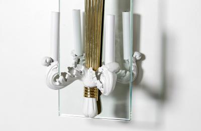 Pier Luigi Colli Lacquered metal brass and glass hall lantern by Pier Luigi Colli