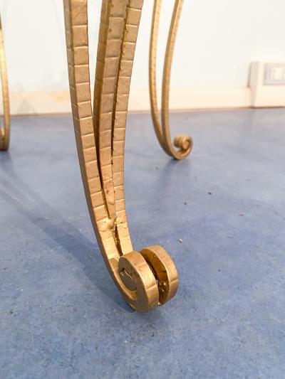 Pier Luigi Colli Pair of Italian Mid Century Modern Luigi Colli Gold Iron Vanity Chairs 1950s