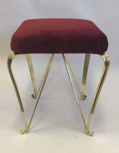 Pier Luigi Colli Pair of Italian Mid Century Modern Neoclassical Solid Brass Benches by Jansen