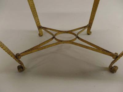 Pier Luigi Colli Pair of Italian Midcentury Hand Hammered Gilt Iron Benches by Pier Luigi Colli