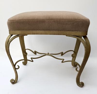 Pier Luigi Colli Pair of Stools Gilt Wrought Iron by Pier Luigi Colli Italy 1950s