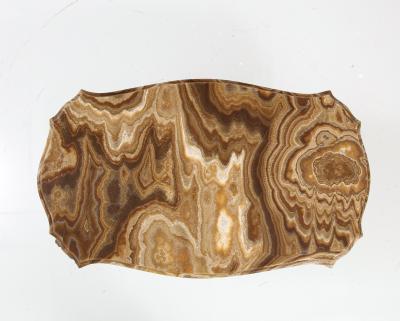 Pier Luigi Colli Pier Luigi Colli Hammered Gilded Iron Coffee Table with Shaped Agate Top