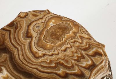 Pier Luigi Colli Pier Luigi Colli Hammered Gilded Iron Coffee Table with Shaped Agate Top