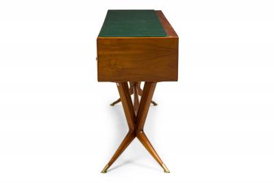Pier Luigi Colli Pier Luigi Colli Italian Modern Wood and Green Glass Buffet Console Table