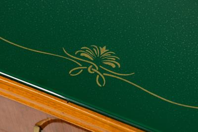 Pier Luigi Colli Pier Luigi Colli Italian Modern Wood and Green Glass Buffet Console Table