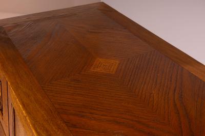 Pier Luigi Colli Pier Luigi Colli Oak wood sideboard with carved walnut inlays Italy 1940s