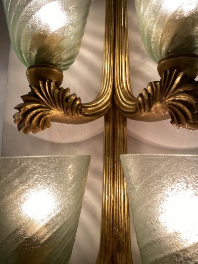 Pier Luigi Colli Wood Appliques with Seguso Glass Shades