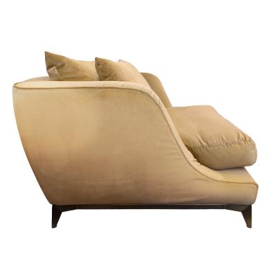 Pier Luigi Frighetto Pair of Brando Lounge Chairs in Light Camel Chenille