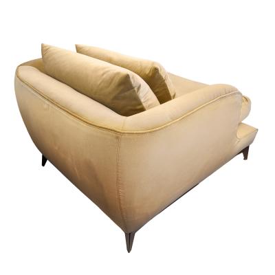 Pier Luigi Frighetto Pair of Brando Lounge Chairs in Light Camel Chenille