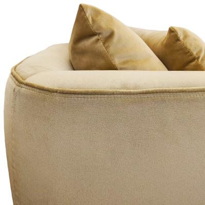 Pier Luigi Frighetto Pair of Brando Lounge Chairs in Light Camel Chenille