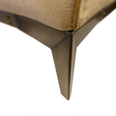 Pier Luigi Frighetto Pair of Brando Lounge Chairs in Light Camel Chenille
