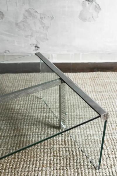 Pierangelo Gallotti Large Coffee Table In Glass And Metal By Pierangelo Gallotti For Gallotti Radice