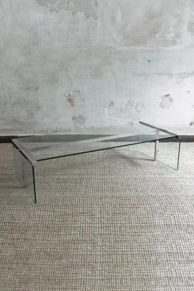 Pierangelo Gallotti Large Coffee Table In Glass And Metal By Pierangelo Gallotti For Gallotti Radice