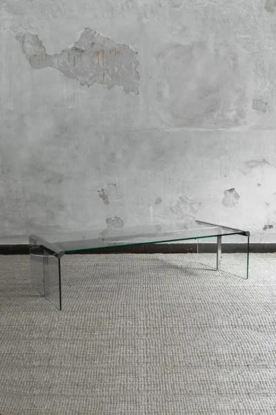 Pierangelo Gallotti Large Coffee Table In Glass And Metal By Pierangelo Gallotti For Gallotti Radice