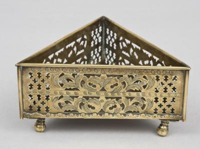 Pierced Brass Triangular Coaster