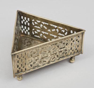 Pierced Brass Triangular Coaster