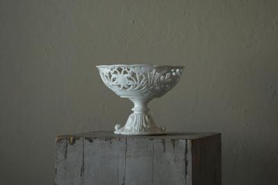 Pierced and Raised Porcelain Centerpiece Bowl or Comport Early 20th Century