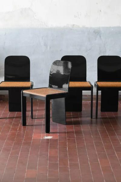 Pierluigi Molinari Dining set table 4 chairs by Pierluigi Molinari for Pozzi Milano 1960