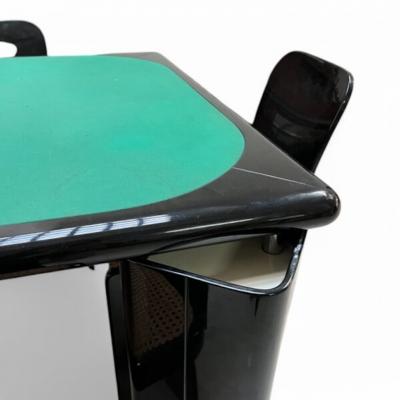 Pierluigi Molinari Lacquered Wood Game Table and Chairs by Pierluigi Molinari Milan 1970s