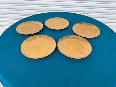 Piero Fornasetti 5 pcs of 1950s Piero Fornasetti Gilt Grande Antico Dinner Plates