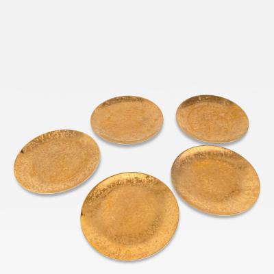 Piero Fornasetti 5 pcs of 1950s Piero Fornasetti Gilt Grande Antico Dinner Plates