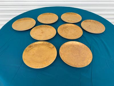 Piero Fornasetti 8 pcs of 1950s Piero Fornasetti Gilt Grande Antico Salad Anders