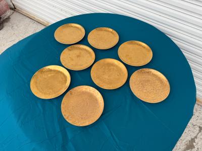 Piero Fornasetti 8 pcs of 1950s Piero Fornasetti Gilt Grande Antico Salad Anders