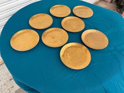 Piero Fornasetti 8 pcs of 1950s Piero Fornasetti Gilt Grande Antico Salad Anders