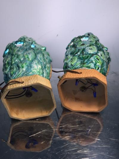 Piero Fornasetti ART DECO SPRING NYMPH GLAZED TERRACOTTA LAMPS