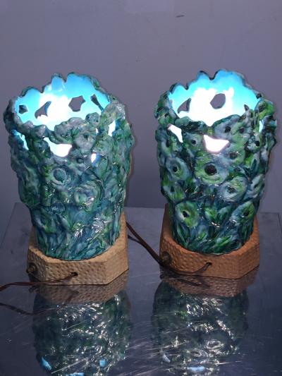 Piero Fornasetti ART DECO SPRING NYMPH GLAZED TERRACOTTA LAMPS