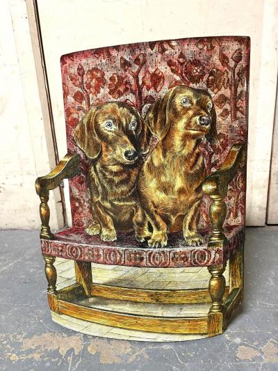 Piero Fornasetti Bassoitti Lithographically Printed and Painted Metal Umbrella Stand