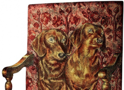 Piero Fornasetti Bassoitti Lithographically Printed and Painted Metal Umbrella Stand