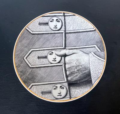 Piero Fornasetti Ceramic Julia Dinner Plate by Fornasetti for Rosenthal