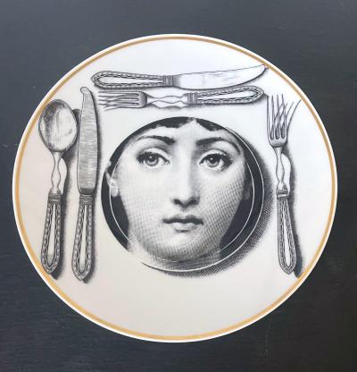 Piero Fornasetti Ceramic Julia Dinner Plate by Fornasetti for Rosenthal