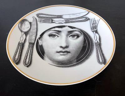 Piero Fornasetti Ceramic Julia Dinner Plate by Fornasetti for Rosenthal