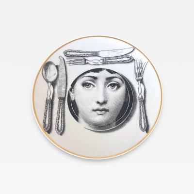 Piero Fornasetti Ceramic Julia Dinner Plate by Fornasetti for Rosenthal