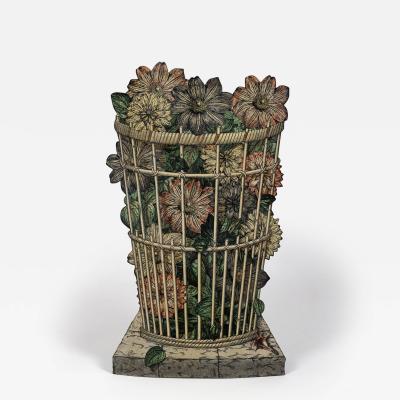 Piero Fornasetti Cesto Di Dalie Trompe Loeil Umbrella Stand by Piero Fornasetti Italy 1955