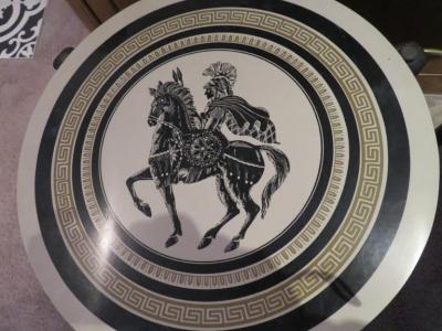 Piero Fornasetti Charming Set of 3 Piero Fornasetti Style Stack Nesting Table Mid Century Modern