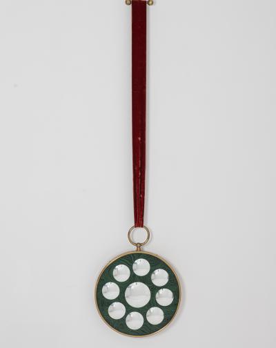 Piero Fornasetti Circular Faux Malachite Optical Wall Mirror by Piero Fornasetti Italy c 1955