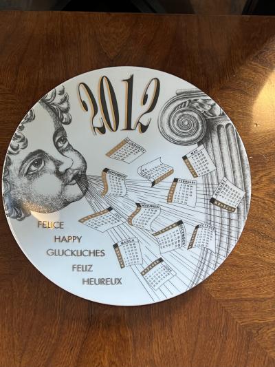 Piero Fornasetti FORNASETTI HAPPY NEW YEAR 2012 CERAMIC PLATE