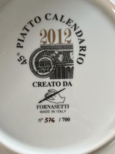 Piero Fornasetti FORNASETTI HAPPY NEW YEAR 2012 CERAMIC PLATE