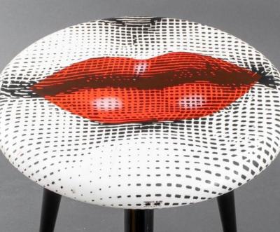Piero Fornasetti Fornasetti Red Lip Lacquered Bocca Stool