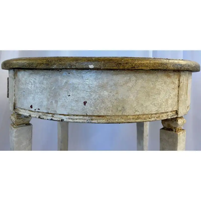 Piero Fornasetti Gustavian Pair of End Side Tables Swedish Paint Decorated Fornasetti Style