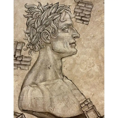 Piero Fornasetti Gustavian Pair of End Side Tables Swedish Paint Decorated Fornasetti Style