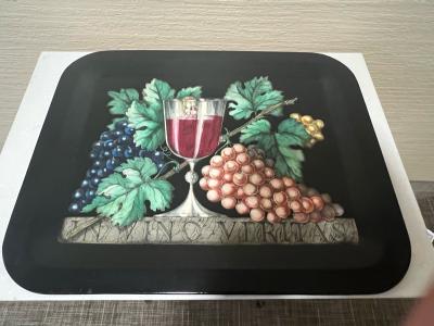 Piero Fornasetti IN VINO VERITAS LITHOGRAPHED TRAY BY PIERO FORNASETTI